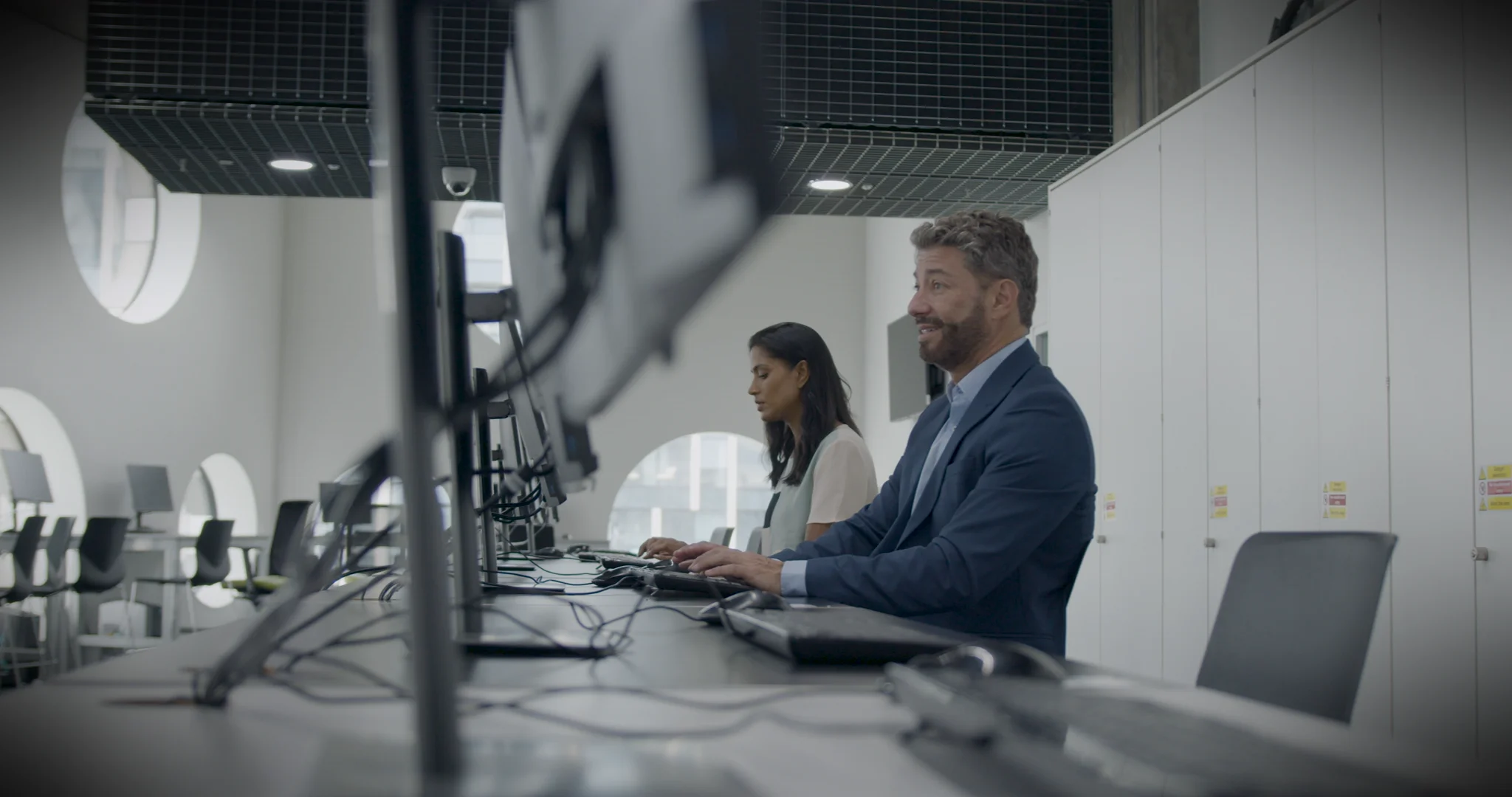 Modern office coworkers working